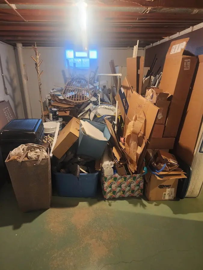 Roll-off dumpster container at job site for 4 Yard Dumpster Rental in Westway